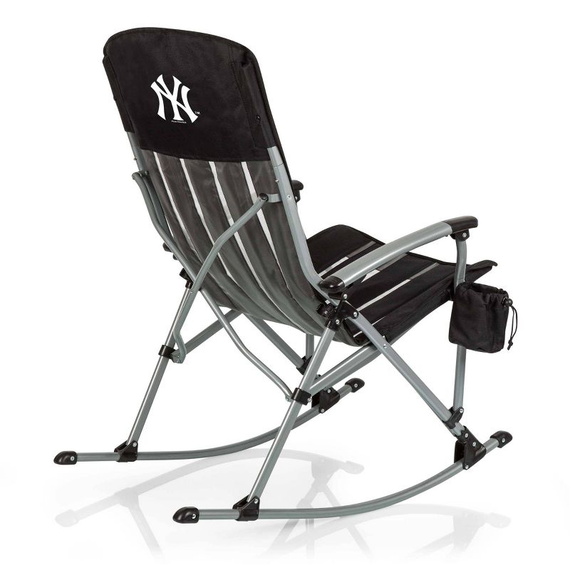 MLB New York Yankees Outdoor Rocking Camp Chair - Black, 1 of 7