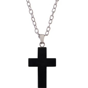 Natural Stone Cross Necklace Charm Cross Birthstone Pendant Quartz Healing Crystal Jewelry - 1 of 4
