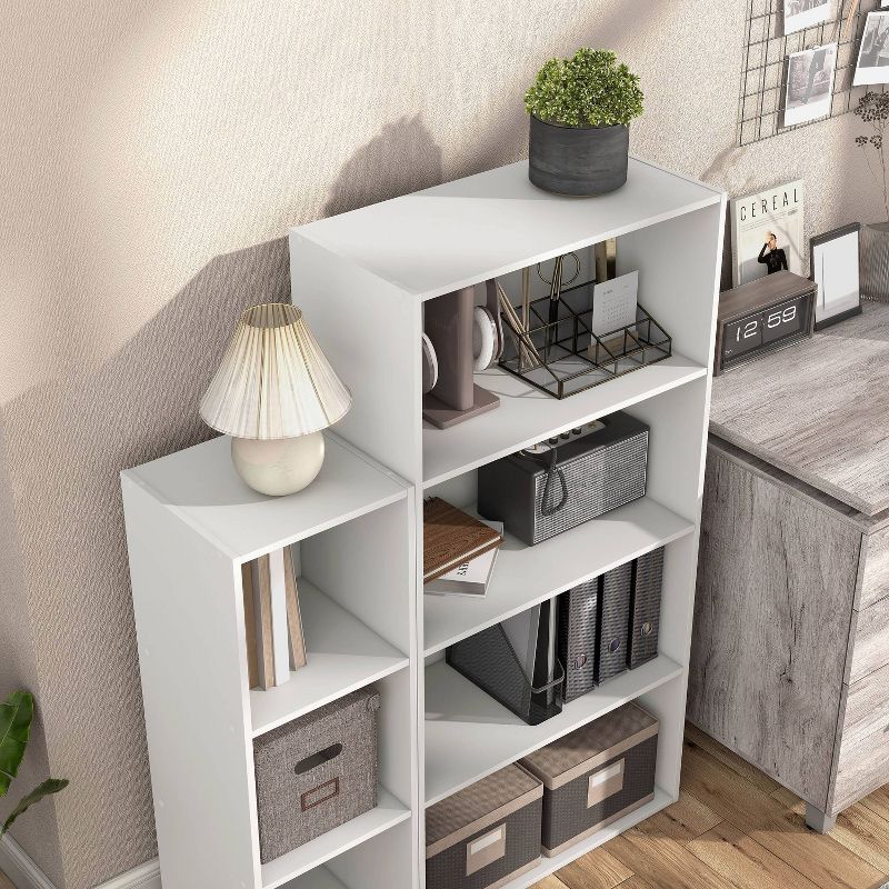 24/7 Shop At Home 47&#34; Silkpath Modern 4 Tier Stackable and Modular Bookcase White, 5 of 15