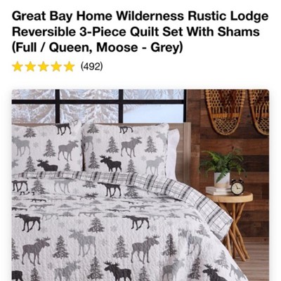 Great Bay Home Redwood Lodge Reversible Quilt Set Twin