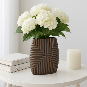 Decorative Metal Vase for Home Decor - Modern Accent Piece for Bedroom, Table, Living Room Decor, or Office Accent - Modern House Interior - 1 of 4