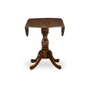 East West Furniture 3-Piece Dining Room Set Includes a Wood Table with Drop Leaves and 2 Light Tan Linen Fabric Upholstered Chairs -Walnut - 4 of 4
