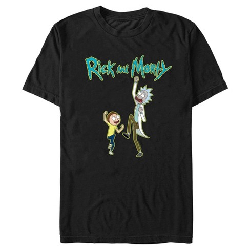 Men s Rick And Morty Fist Pump T Shirt Black 2X Large