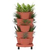 VECELO 5-Tier Vertical Garden Planter, Self Watering Stackable Planter with Wheels for Strawberries, Flowers, Vegetables, Set of 1/2 - 2 of 4