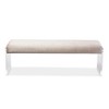 Hildon Modern and Contemporary Microsuede Fabric Upholstered Lux Bench with Paneled Acrylic Legs - Buff Beige - Baxton Studio - 2 of 4