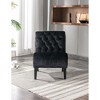 Velvet Armless Accent Chair with Button Tufted Upholstery, Foam Cushion and Solid Wood Legs for Living Room - 2 of 4