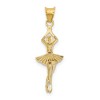 Black Bow Jewelry 14k Yellow Gold and White Rhodium Moveable Dancer Pendant, 11 x 33mm - 3 of 4