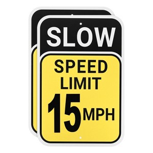 Unique Bargains Aluminum Weather Resistant Waterproof Rust Free Traffic Signs 2 Pcs - 1 of 4