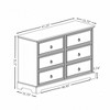 6 Drawer Dresser for Bedroom, 47" Wood Chest of Drawers with Handle, Accent Freestanding Storage Cabinet for Closet Living Room Hallway Bedroom - 2 of 4