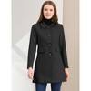 INSPIRE CHIC Women's Single Breasted Long Peter Pan Collar Vintage Winter Overcoat - 3 of 4