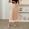 Clearlove Women's Tiered Midi Skirt with Decorative Button Accents - Flowy Layered Design for Everyday Elegance - 2 of 4