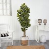 Nearly Natural 6-ft Oak Artificial Tree in Handmade Natural Jute and Cotton Planter UV Resistant (Indoor/Outdoor) - 3 of 4