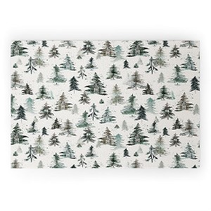 Ninola Design Winter Snow Trees Forest Neutral Welcome Mat - Society6 - 1 of 3