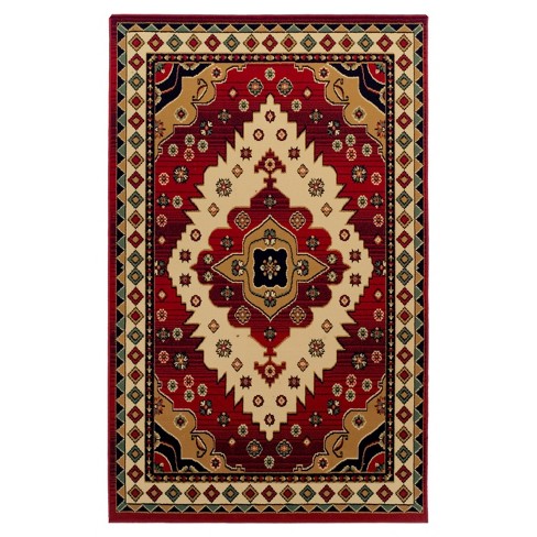 Blue Nile Mills Traditional Geometric Medallion Power-Loomed Pet & Kid Friendly Indoor Area Rug