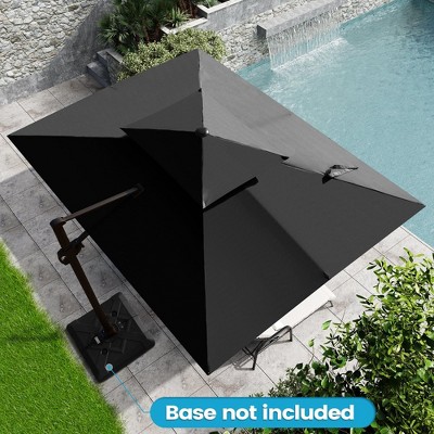 Crestlive Products 9'X11' Double Top Patio Cantilever Umbrella UV30+ Outdoor 360° Rotation 6 Heights Adjustable Offset Umbrella