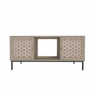 Dexmalle Elegant Veener Weaving Design Coffee Table with 4 Sliding Door - 1 of 4