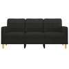 vidaXL Modern 3-Seater Sofa in Black Fabric, 70.9" Wide for Comfortable Seating, Ideal for Living Room, Lounge or Office Space - 2 of 4