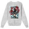Kaiju No. 8 Kafka Hibini Kaiju Lightning Adult Athletic Heather Crew Neck Long Sleeve Sweatshirt-Medium - 2 of 4