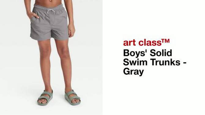 Boys' Solid Swim Trunks - art class™ Gray, 2 of 5, play video