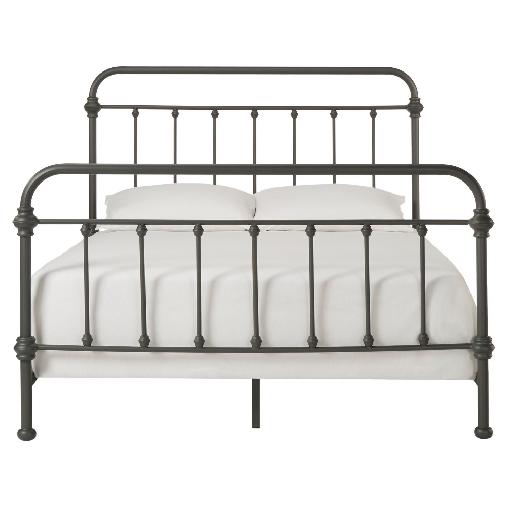 Photos - Bed Frame Full Tilden Metal Bed Gray - Inspire Q