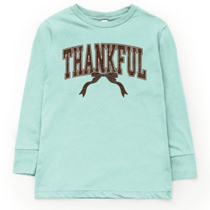 Varsity Thankful Coquette - Toddler Long Sleeve Graphic Tee and Youth Long Sleeve Graphic T-Shirt - 1 of 3