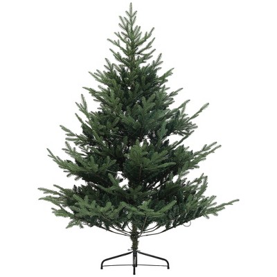 HOMCOM 6 ft PreLit Nordic Pine Artificial Christmas Tree, Hinged Xmas Tree with 300 LED Lights and 795 Branch Tips for Holiday Party Decor, Green