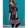 Women's Floral Double Ruffle Sleeve Dress - ANGIE - 2 of 3