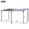 ModernLuxe 14.76 x 9.22 FT Wall-Mounted Gazebo, Outdoor Pergola with PC Roof Panels, Iron Frame, Sloped Design Shelter for Deck/Garden/Backyard, Gray - 4 of 4