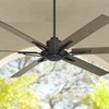 60" Casa Vieja Rustic Outdoor Ceiling Fan with Remote Control Matte Black Weathered Oak Damp Rated for Patio Exterior House Home - 2 of 4