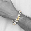 Black Bow Jewelry Men's Stainless Steel, Diamond and 14k Gold Plate Bracelet, 8.5 Inch - 4 of 4