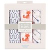 Hudson Baby Infant Boy Cotton Muslin Swaddle Blankets, Foxes, One Size - 2 of 2