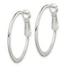 Black Bow Jewelry Flat Circle Round Hoop Earrings in Sterling Silver, 27mm (1 1/16 Inch) - 2 of 4
