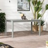 NicBex Outdoor Patio Dining Table with Umbrella Hole for 6 Person Patio Acacia Wood Table for Garden,Backyard - 2 of 4