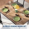 EcoSummer Industrial Dining Table Set for 4, 5PCS Compact Kitchen Table with 4 Padded Chairs, Farmhouse Breakfast Nook Set for Small Spaces, Black - 4 of 4