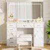 Vanity Desk with Large Mirror and Lights, Makeup Vanity with Charging Station - 4 of 4