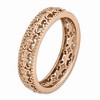 Black Bow Jewelry 4.5mm Rose Gold Tone Plated Sterling Silver Fleur de Lis Stack Band - 3 of 4