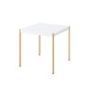 24" Wooden End Table with Metal Tube Legs, Modern Glam Design for Living Room or Bedroom - 2 of 4