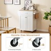 Rolling Kitchen Island Cart With Rubberwood Countertop, With 1 Drawer 2 Doors, Towel Rack, For Kitchen Garage Home Office - 2 of 4