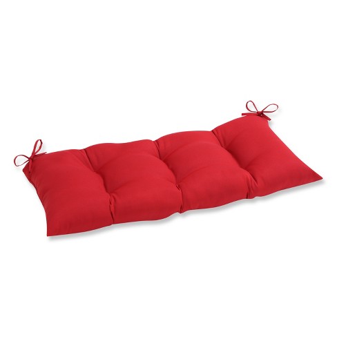 Outdoor Tufted Bench Loveseat Swing Cushion Red Target