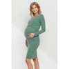Hello Miz Women's Long Sleeve Bodycon Maternity Nursing Dress - 2 of 4