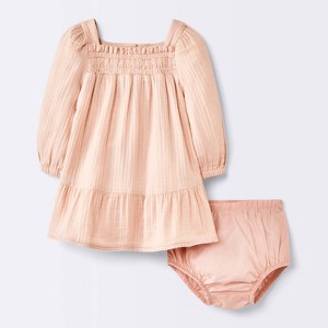 Baby Girls' Smocked Dress - Cloud Island™ Pink - 1 of 4