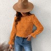 Women's Long Sleeve Embroidered Floral Eyelet Blouse Shirt - Cupshe - 3 of 4