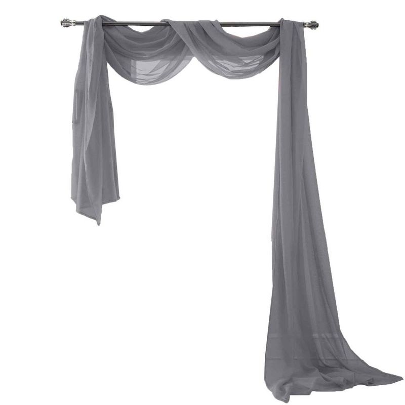 Olivia Gray Celine Decorative Sheer Curtain Scarf 55" x 216" for Bedroom, Kitchen & Living Room, 1 of 5