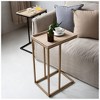 COZAYH Farmhouse C End Table, Accent Furniture with Woven Rattan Tray Top, Black - 4 of 4