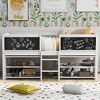 NicBex Twin Size Bunk Bed Low Level Design Bed Frame with Guardrails, Ladder, Removable Storage Shelves and Decorable Blackboard - 2 of 4