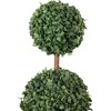 Northlight 38" Artificial Two-Tone Boxwood Triple Ball Topiary Tree with Round Pot, Unlit - 3 of 4