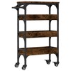 vidaXL Kitchen Trolley Smoked Oak 20.9 In.x7.9 In.x29.9 In. Engineered Wood - 2 of 4