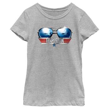 Girl's Top Gun Aviator Sunglasses Logo T-Shirt