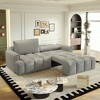 90.2'' Teddy Fabric 3-in-1 Convertible 4-Seater Sofa Bed with Hidden Storage and Deep Seats - 2 of 4