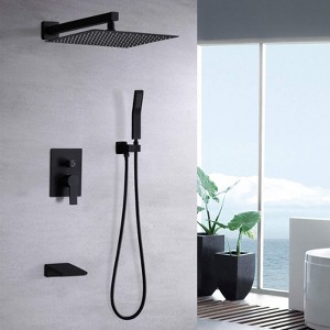 ONWITH 10inch Wall Mounted Rainfall Shower Head System Shower Faucet - 1 of 4